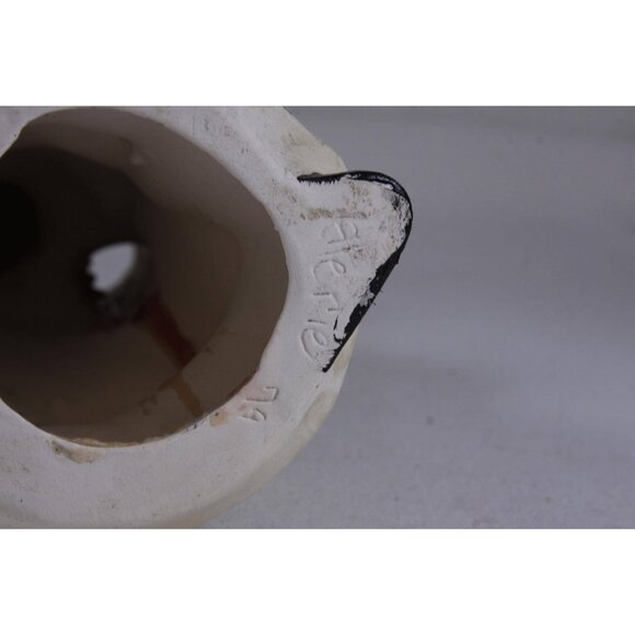 1970s ceramic Christmas candlestick holder, child caroller in green candle - Picture 8 of 9